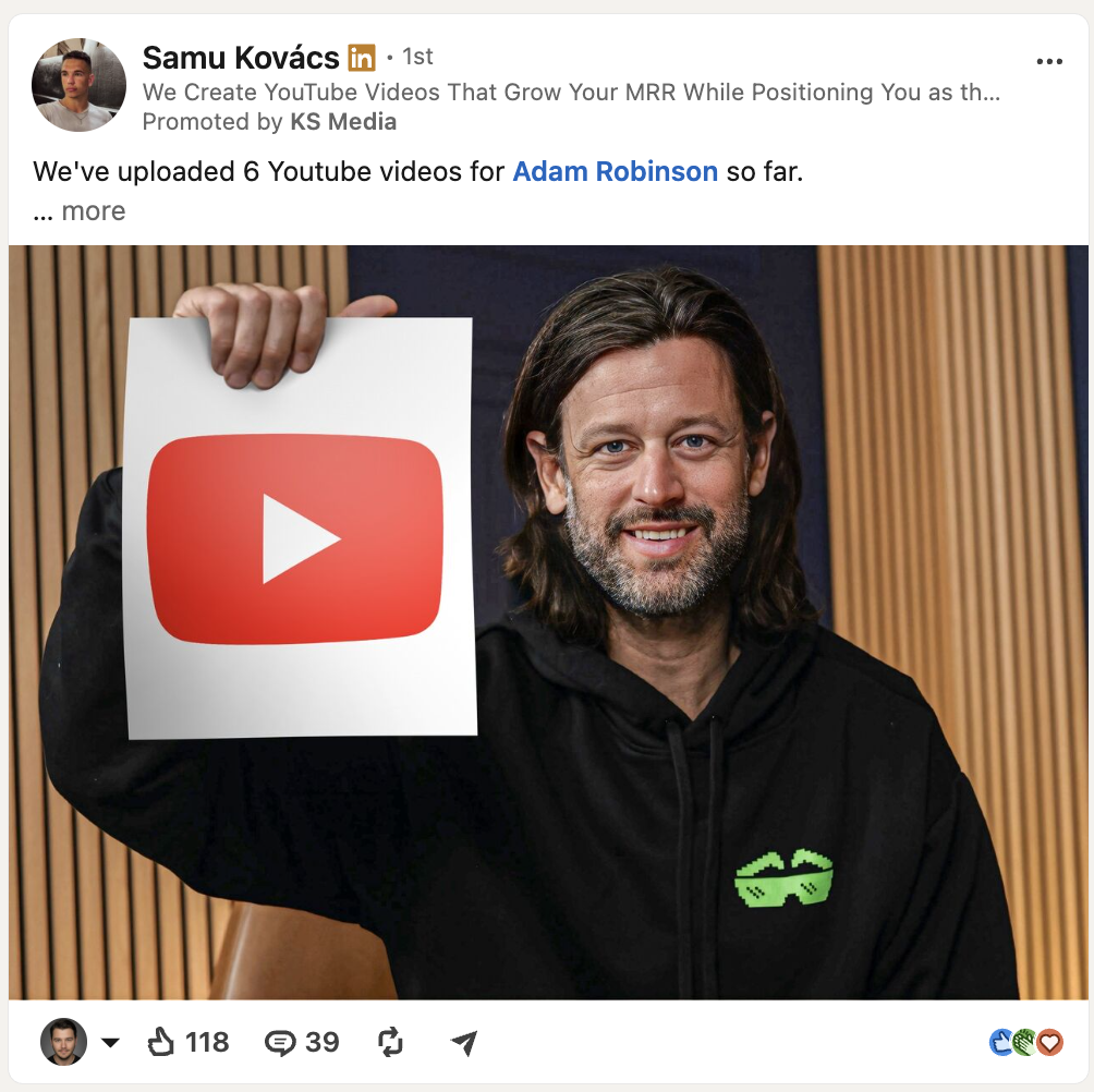 A real Thought Leader Ad running in the LinkedIn feed