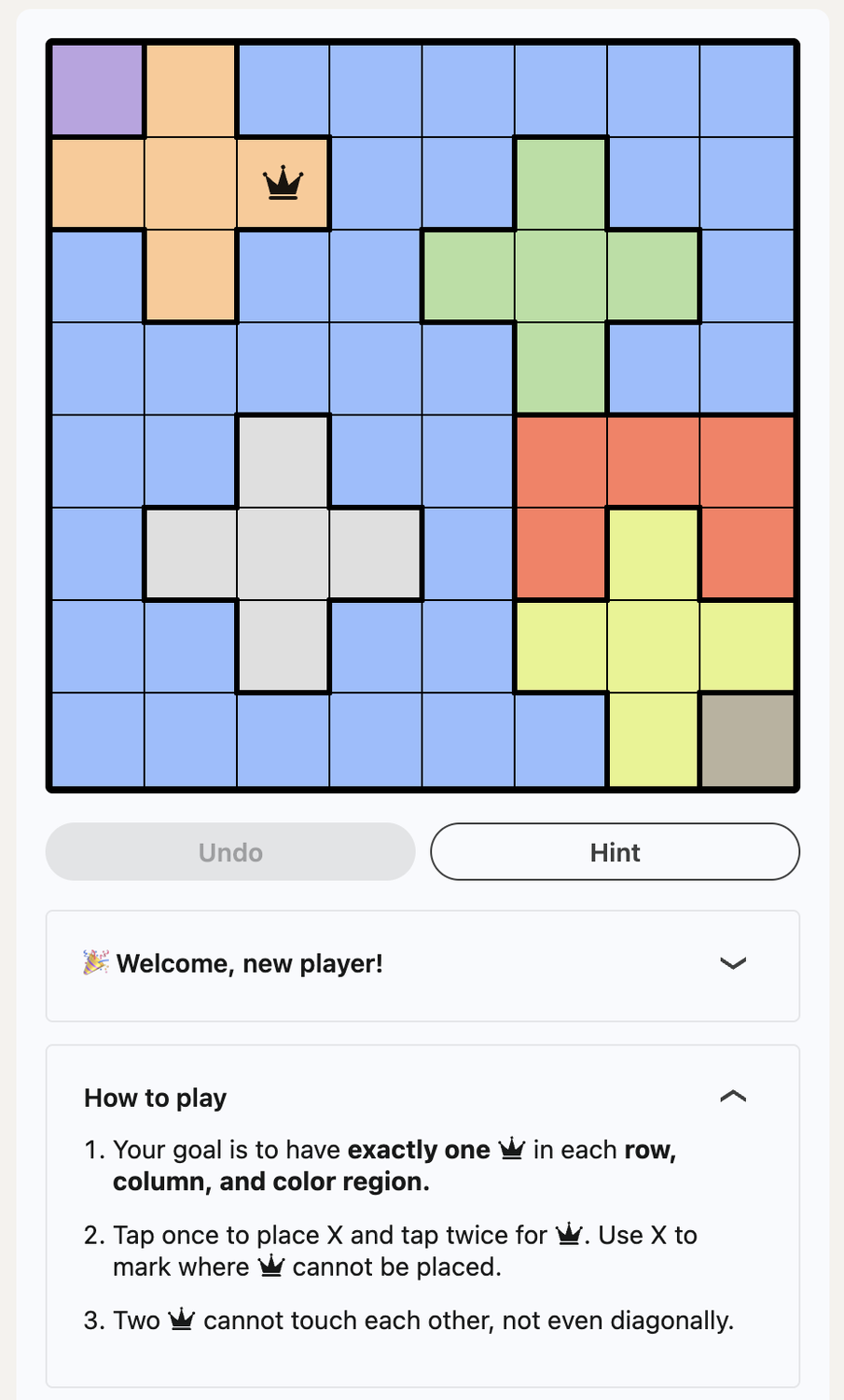 Queens, LinkedIn's daily puzzle game.