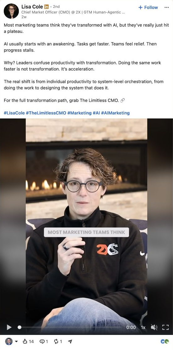 Actual LinkedIn screenshot of Lisa Cole’s Lisa’s team post from September 15, 2026