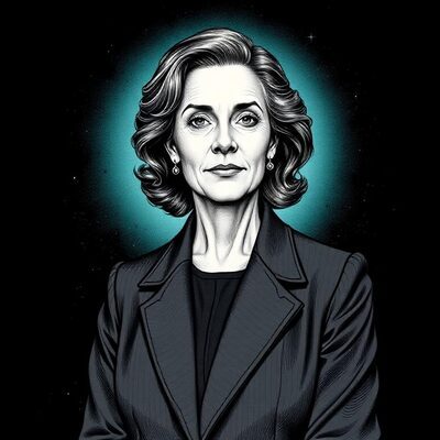 Illustrated portrait of Dana Whitfield, a fictional CEO, mid-market accounting firm